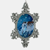 Blaues Warthog Schneeflocken Zinn-Ornament (Links)