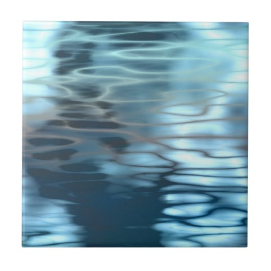 Blaues Wasser Abstrakt Fliese (Vorderseite)