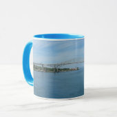 Blaues Wasser-Brücke, Hafen Hurone, MI Sarnia, an Tasse (Vorderseite Links)