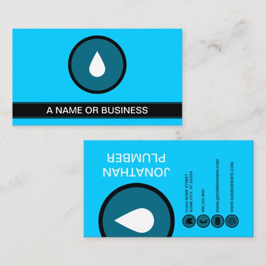 Blaues WASSER DROP Visitenkarte (Vorne/Hinten)
