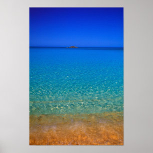 Blaues Wasser, Exuma Inseln, Bahamas. Poster