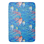 Blaues Wasser, Fisch und Korallen Badematte (Vorderseite Vertikal)