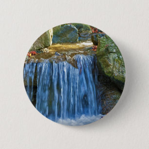 Blaues Wasser-Frühling Button