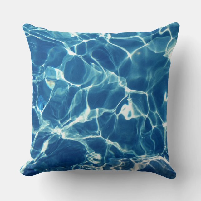 Blaues Wasser Kissen (Vorderseite)