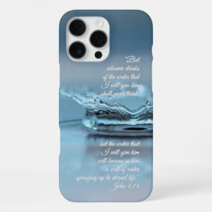 Blaues Wasser Leben nie Durst Bibelvers Johannes iPhone 16 Pro Max Hülle