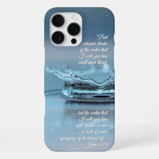 Blaues Wasser Leben nie Durst Bibelvers Johannes iPhone 16 Pro Max Hülle