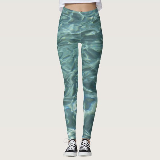 Blaues Wasser Leggings (Vorderseite)