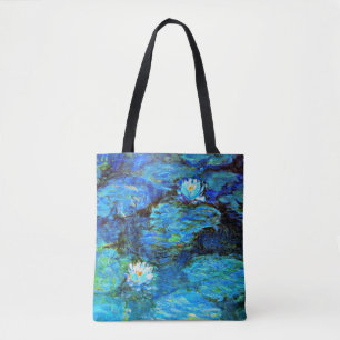 Blaues Wasser-Lilien, Kunstmalerei Tasche