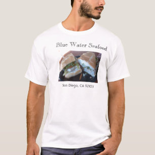 Blaues Wasser-Meeresfrüchte T-Shirt