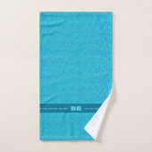 Blaues Wasser mit Initialen Badhandtuch Set (Handtuch)