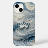 Blaues Wasser Mit Monogramm Case-Mate iPhone Hülle (Rückseite)