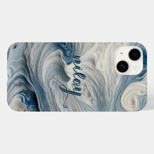 Blaues Wasser Mit Monogramm Case-Mate iPhone Hülle (Rückseite (Horizontal))