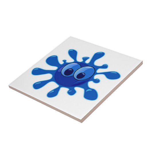 Blaues Wasser-platsche Fliese (Seite)