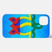 Blaues Wasser Rasta Honu Case-Mate iPhone Hülle (Rückseite (Horizontal))