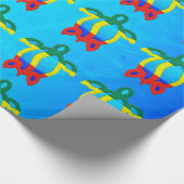 Blaues Wasser Rasta Honu Geschenkpapier (Ecke)