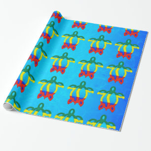 Blaues Wasser Rasta Honu Geschenkpapier