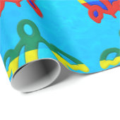 Blaues Wasser Rasta Honu Geschenkpapier (Rolleneckpunkt)