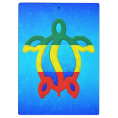 Blaues Wasser Rasta Honu Klemmbrett (Rückseite)