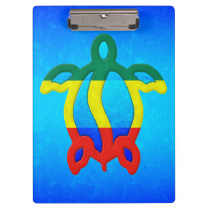 Blaues Wasser Rasta Honu Klemmbrett