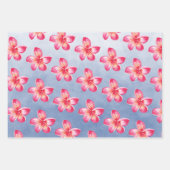 Blaues Wasser Rosa Flamingos Geschenkpapier Set (Vorderseite 3)