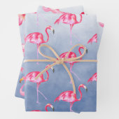 Blaues Wasser Rosa Flamingos Geschenkpapier Set (Beispiel)