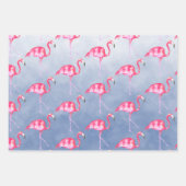 Blaues Wasser Rosa Flamingos Geschenkpapier Set (Vorderseite)