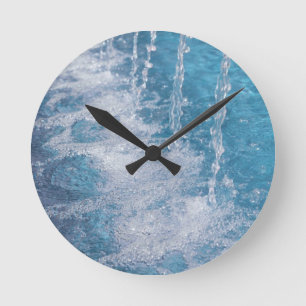 Blaues Wasser Runde Wanduhr