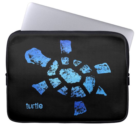 Blaues Wasser-Schildkröte 13" Laptopschutzhülle (Vorderseite)