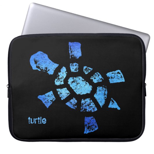 Blaues Wasser-Schildkröte 15" Laptopschutzhülle (Vorderseite)