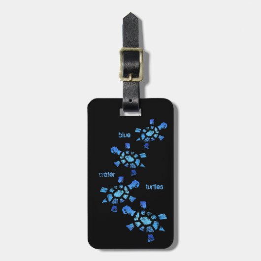 Blaues Wasser-Schildkröten Gepäckanhänger (Vorderseite vertikal)