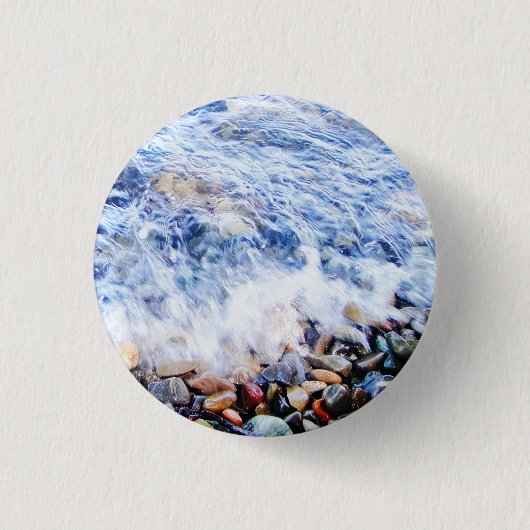 Blaues Wasser schweben Button (Vorderseite)