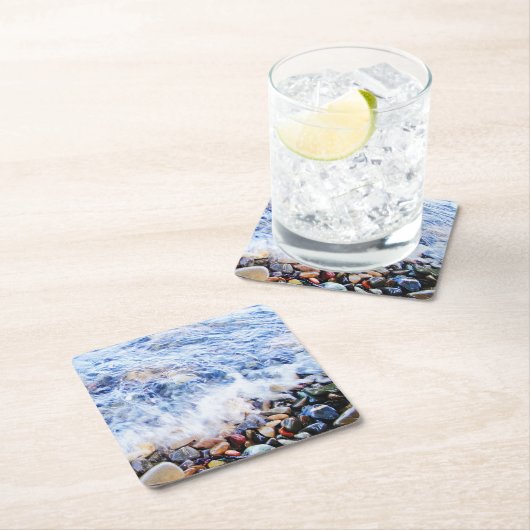 Blaues Wasser schweben Rechteckiger Pappuntersetzer (Vor Ort)