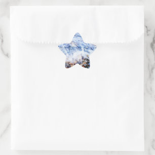 Blaues Wasser schweben Stern-Aufkleber