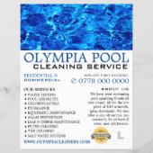 Blaues Wasser, Schwimmbad Reinigung Werbung Flyer (Vorne)