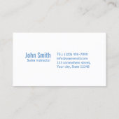 Blaues Wasser-Swimmingpool-Visitenkarte Visitenkarte (Rückseite)