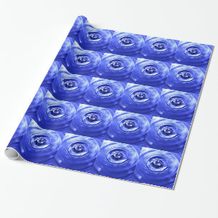 BLAUES WASSER-TROPFEN GESCHENKPAPIER