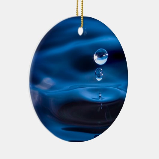 Blaues Wasser-Tropfen Keramikornament (Rechts)