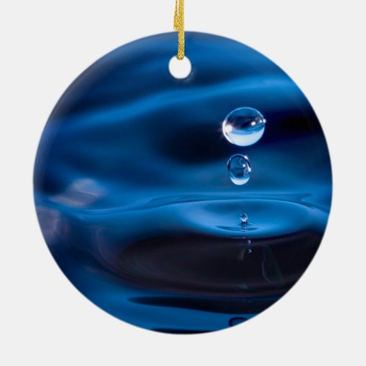 Blaues Wasser-Tropfen Keramikornament (Hinten)