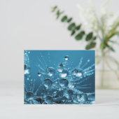 Blaues Wasser-Tropfen Postkarte (Stehend Vorderseite)