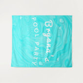 Blaues Wasser tropft Sommerschwimmbad Geburtstagsp Wandteppich (Vorderseite (Horizontal))