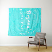 Blaues Wasser tropft Sommerschwimmbad Geburtstagsp Wandteppich (Beispiel (Horizontal))
