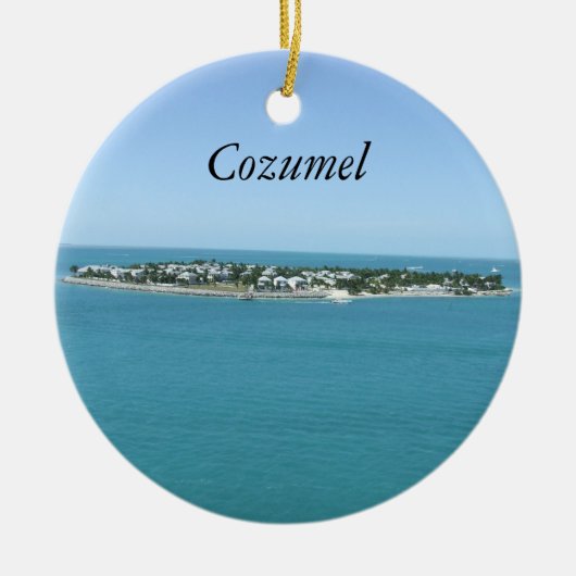 Blaues Wasser tropisches Ornamement Cozumel Keramikornament (Vorne)