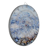 Blaues Wasser und bunte Steine Dartscheibe (Vorderseite Links)