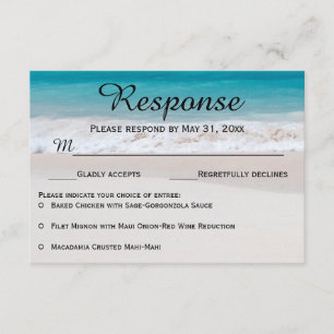 Blaues Wasser-weiße Sand UAWG Wartekarten RSVP Karte