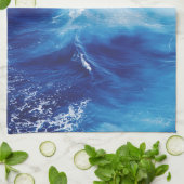 Blaues Wasser-Wellen im Ozean Küchentuch (Gefaltet)