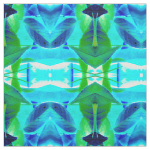 Blaues Wasserblätter-Stoff Stoff