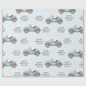 Blaues Wasserfahrzeug | Happy Birthday Geschenkpapier (Flach)