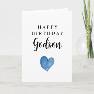 Blaues Wasserfarben-Herz Alles Gute zum Geburtstag Karte