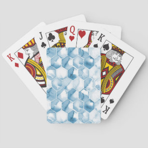 Blaues Wasserfarben-Muster Spielkarten