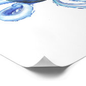 Blaues Wasserfarben-Octopus-Poster Poster (Ecke)